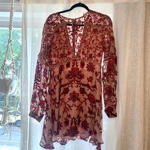 For Love and Lemons Silk Devoré Dress